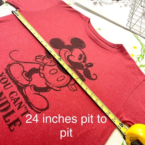 Mickey Mouse Mustache T-shirt XL Red distressed Disney - Picture 6 of 10